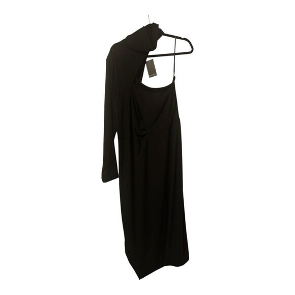 NWT ELOQUII‎ Black Asymmetrical Midi Dress - Size 18/20 - Picture 2 of 10